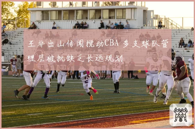 王非出山传闻搅动CBA 多支球队管理层被批缺乏长远规划
